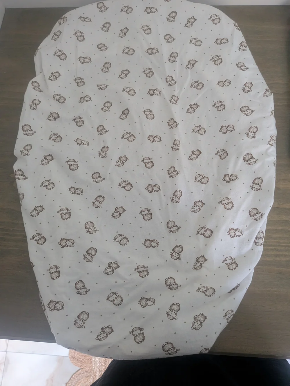 BabiesRUs White and Brown Printed Baby Bassinet Sheet